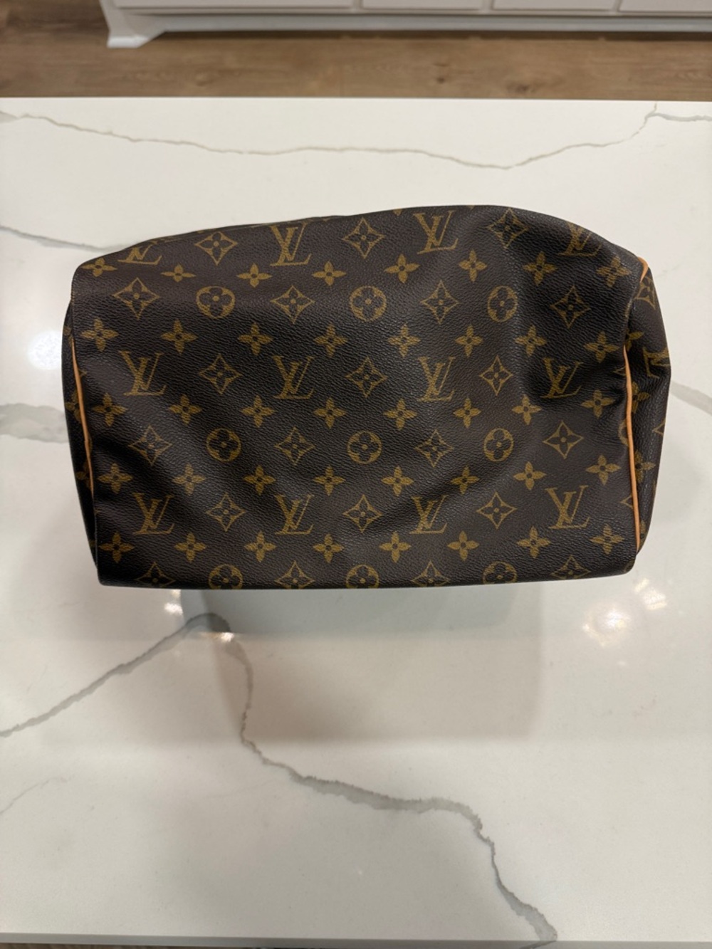 Louis Vuitton Brown Monogram Satchel with Tan Leather Handles - Picture 12 of 16